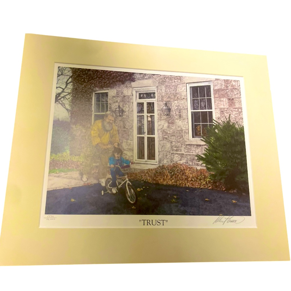 Albert Casson Canadian Artist Colour Print “TRUST" Signed Excellent Condition